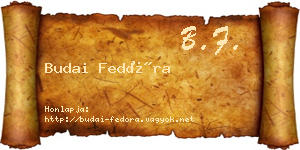 Budai Fedóra névjegykártya